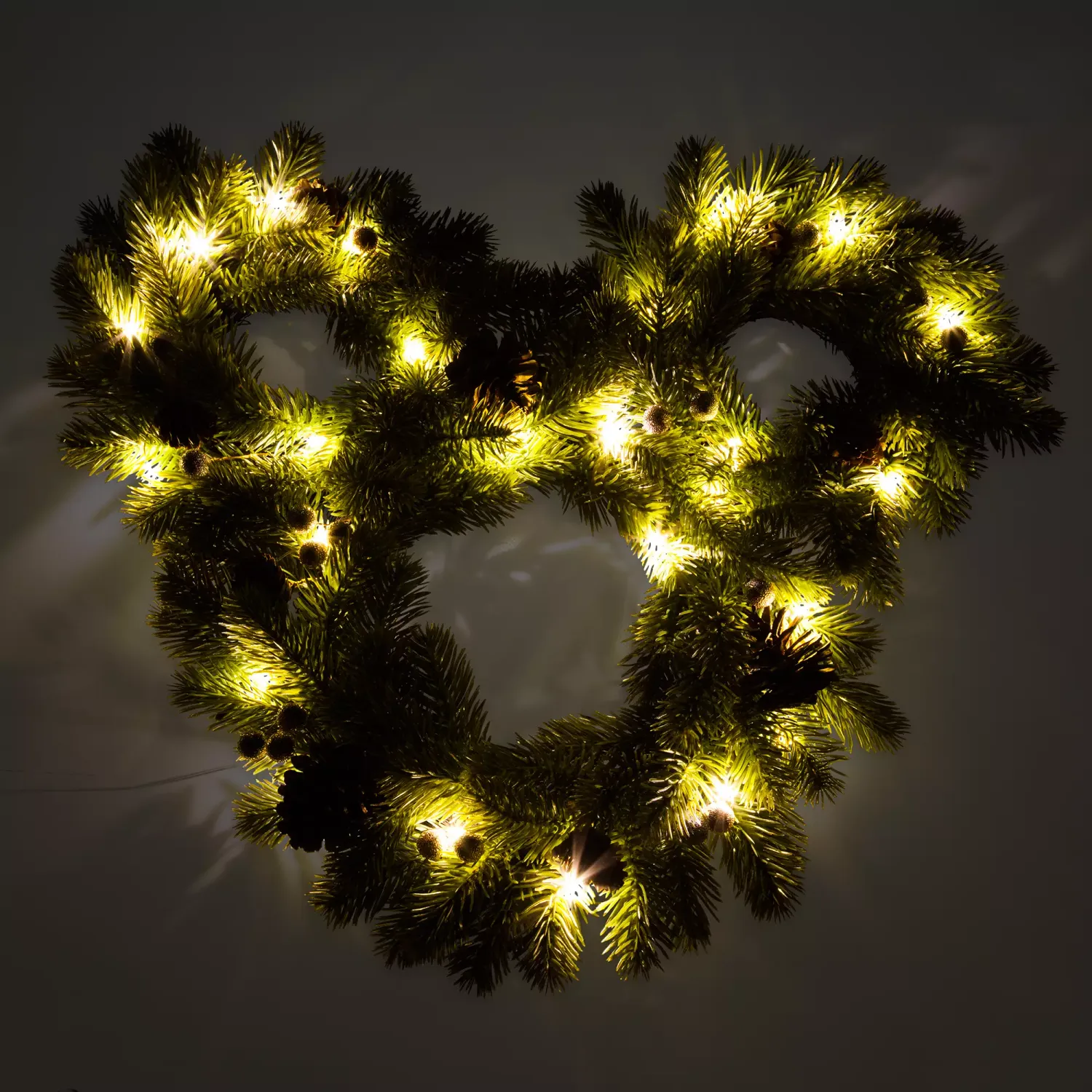 Mickey Mouse Icon Light-Up Holiday Wreath