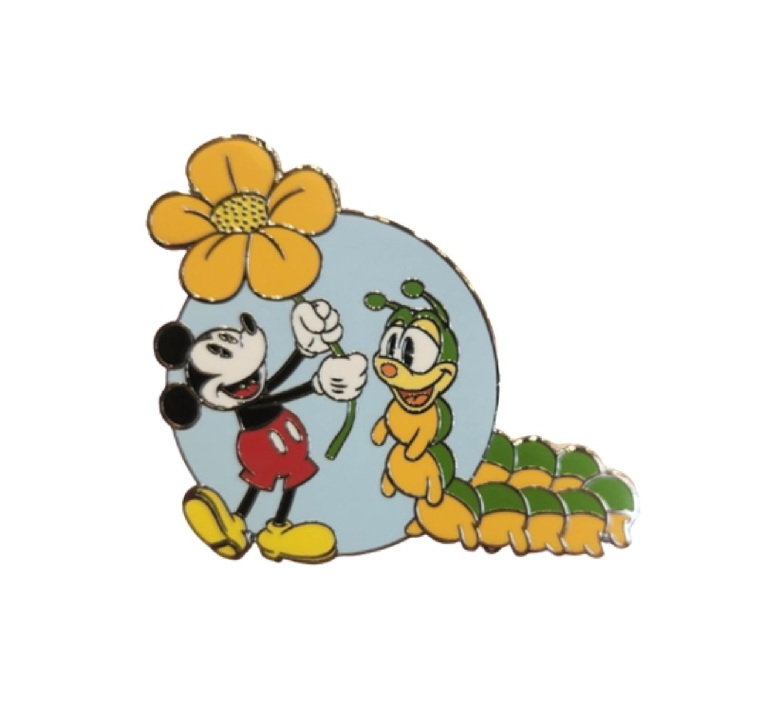 Mickey Mouse and Caterpillar Pin