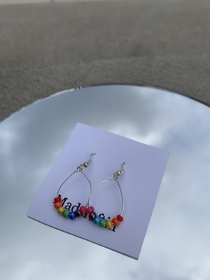 Small Tear Drop Rainbow Earrings