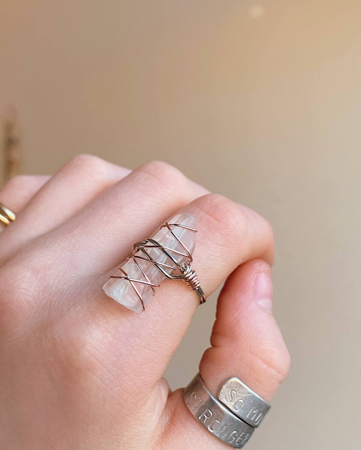 Crystal Wire Wrapped Statement Rings