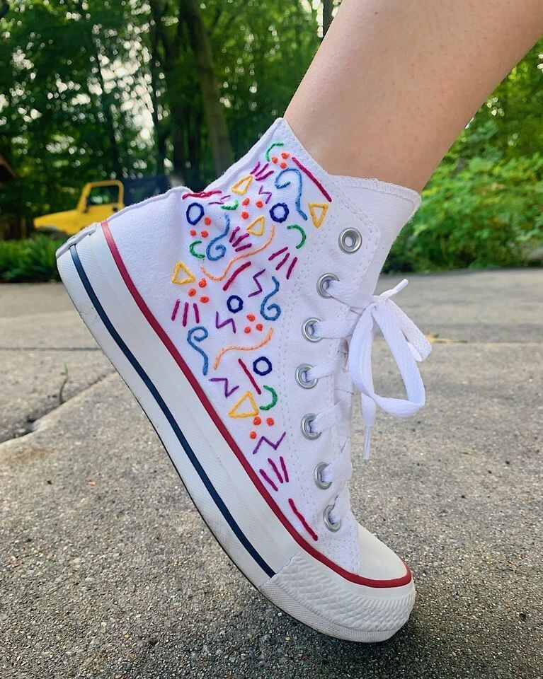 White Doodle Shoes