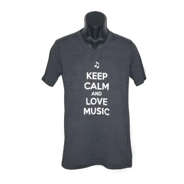 Keep Calm &amp; Love Music Tee - Charcoal