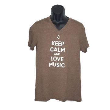 Keep Calm &amp; Love Music Tee - Chocolate