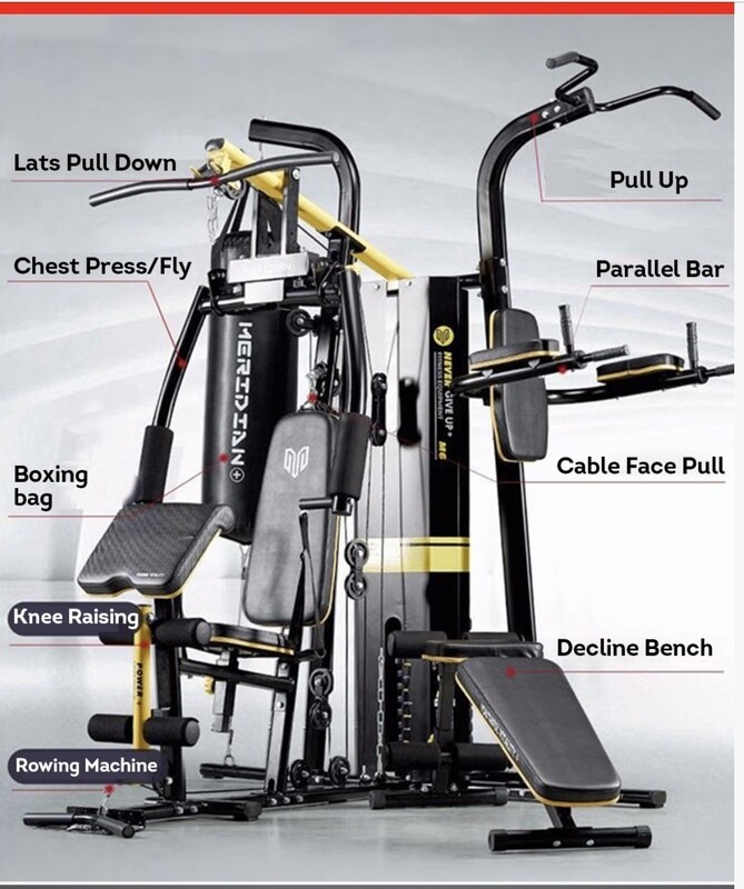Meridian M6 3 Station Home Gym w/punching bag