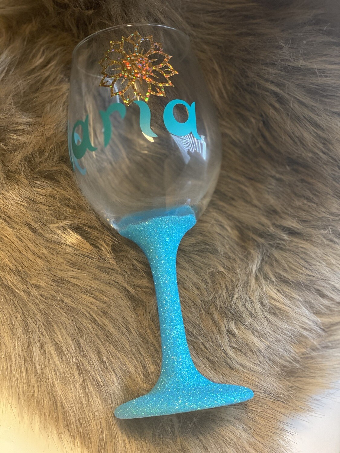 Glitter Stem Wine Glass