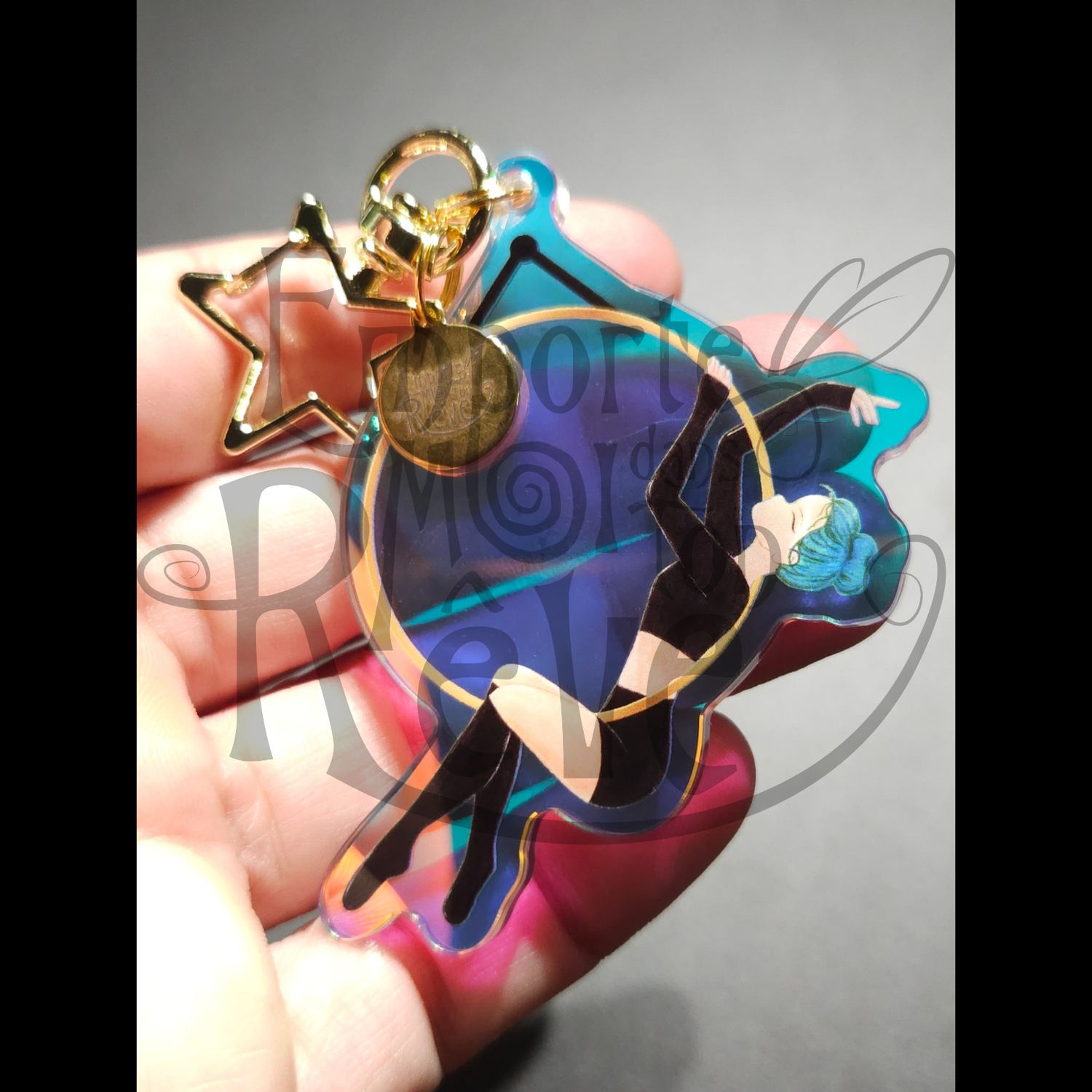 Porte-Clés Aerial Hoop "Blue Softness"