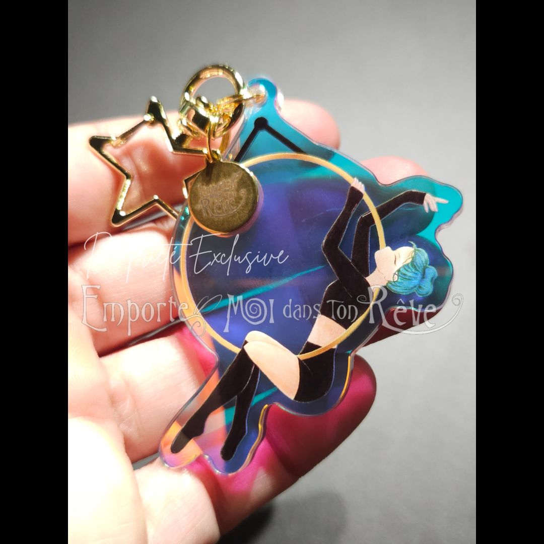 Porte-Clés Aerial Hoop "Blue Softness"