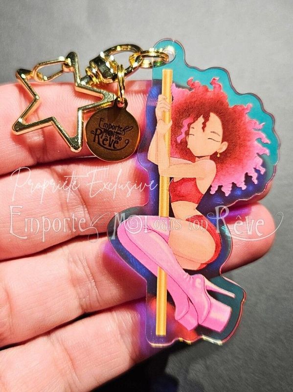 Porte-Clés Pole Exotique "Pink Lady"