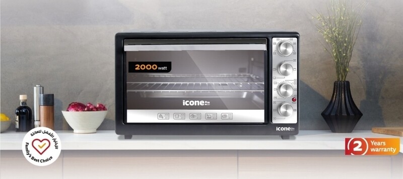 فرن كهرباء ايكون ٥٠ لتر ٢٠٠٠ وات مطلي ميناء من الداخل مزود بمروحه فرن كهرباء ايكون ٥٠ لتر ٢٠٠٠ وات مطلي ميناء من الداخل مزود بمروحه
