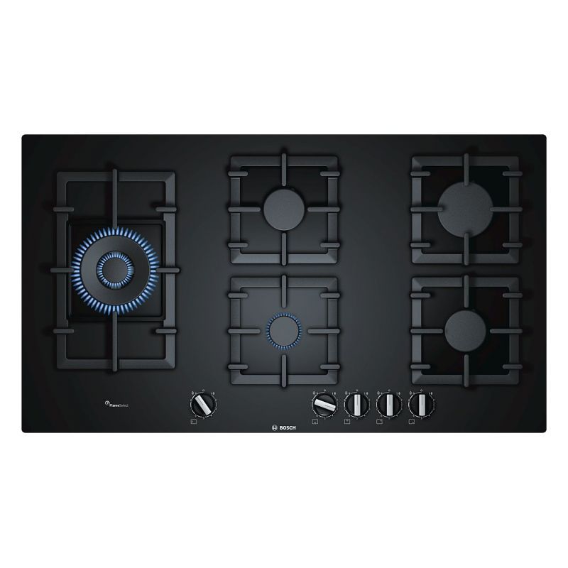 Serie 6, Gas Hob, Tempered glass, Black