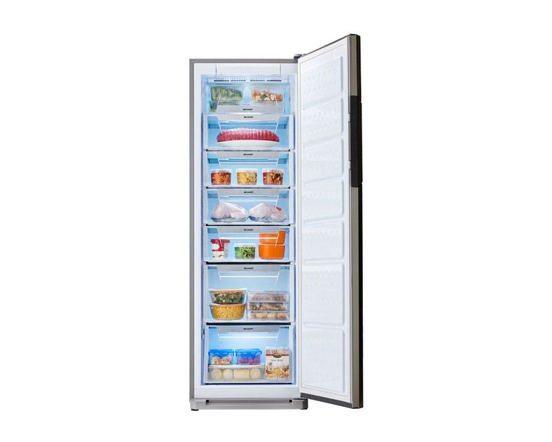 FJ-EC27(Bk)ديب فريزر شارب انفرتر ديجيتال نوفروست 7 درج 300 لتر لون استانلس