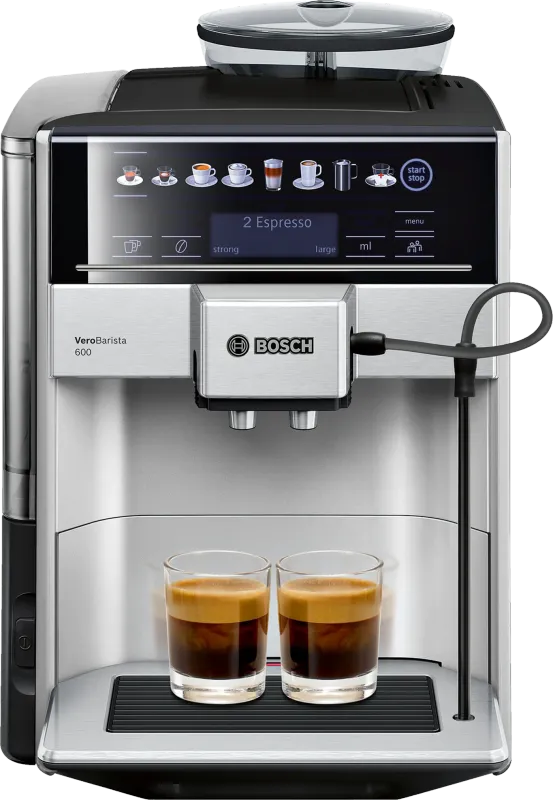 Fully automatic coffee machine Vero Barista 600 Silver, Removable water tank