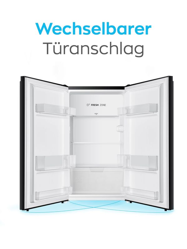 HEINRICHS Drinks Fridge 94L Small Compact Quiet: 36 dB Mini Bar, Table Fridge with 7 Temperature Levels, Mini Fridge Freestanding, Perfect for Office, Camping, Garden, Outdoor, Black