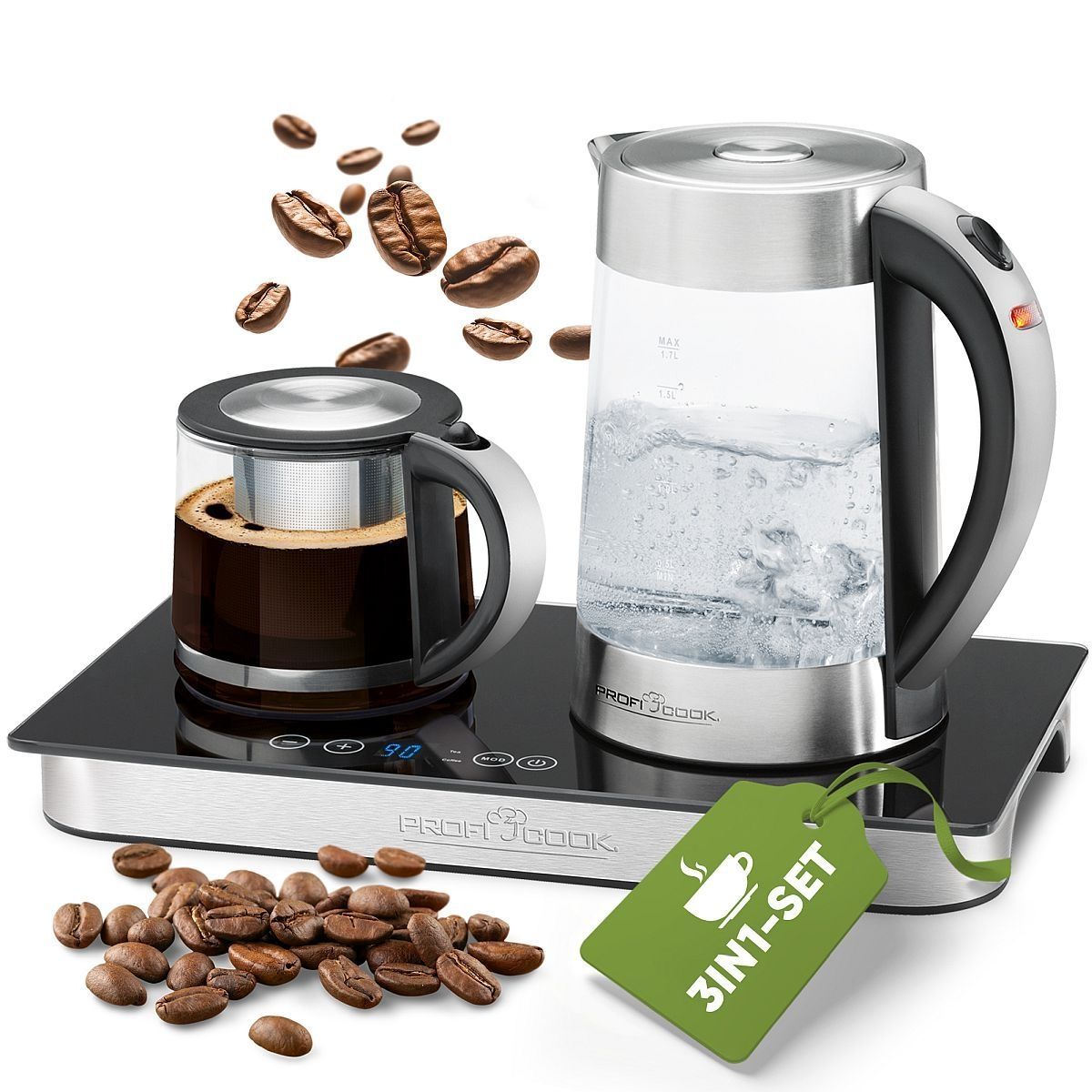 ProfiCook Tea/coffee station PC-TKS 1056 stainless steel/black