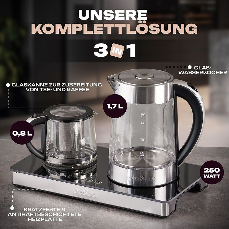 ProfiCook Tea/coffee station PC-TKS 1056 stainless steel/black