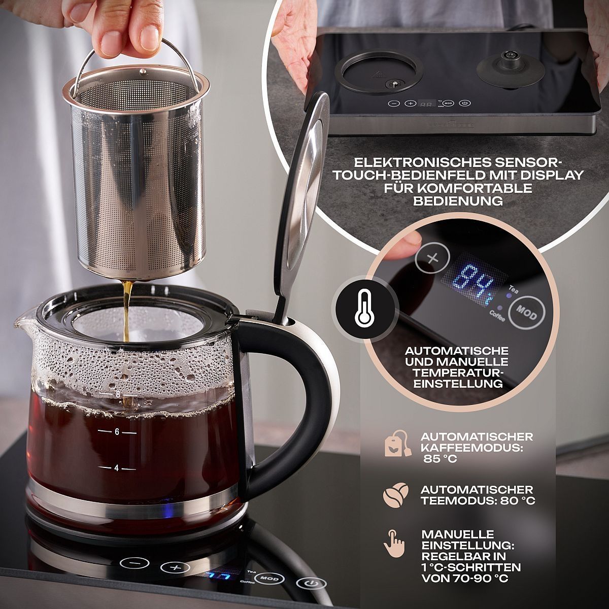 ProfiCook Tea/coffee station PC-TKS 1056 stainless steel/black