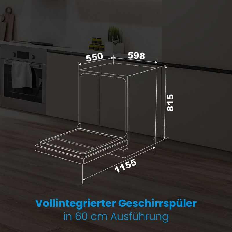 Fully integrated built in dishwasher bomann 14 person 60×60cm