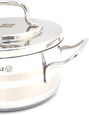 حلة استرا من الفولاذ المقاوم للصدأ من كوركماز مقاس 24 سم، سعة 2 لتر