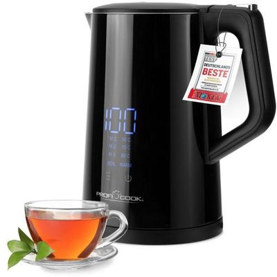Proficook Electric kettle with touch screen 1,7L black PC-WKS 1243