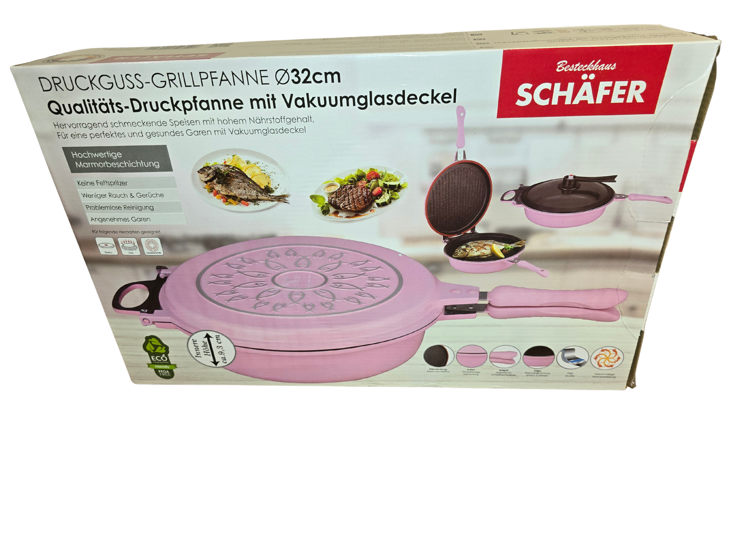 مقلاة ضغط شواء شيفر Schäfer – موديل Grillpfanne Ø32cm