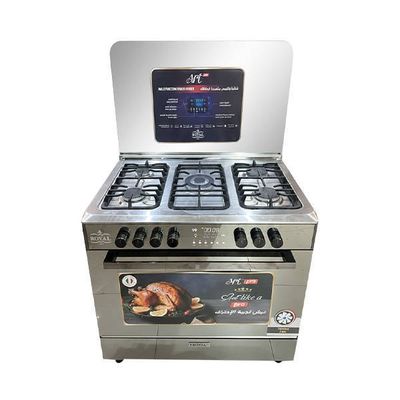 بوتاجاز رويال جاز ارت برو   5 شعلة 60*90 سم بمروحة امان كامل ستانلس ستيل وش زجاج