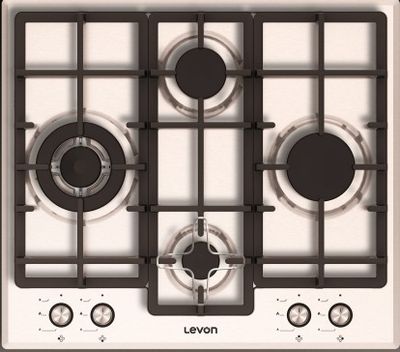 ليفون مسطح بلت ان 60 سم 4 شعلة ستيل كاست امان كامل غاز