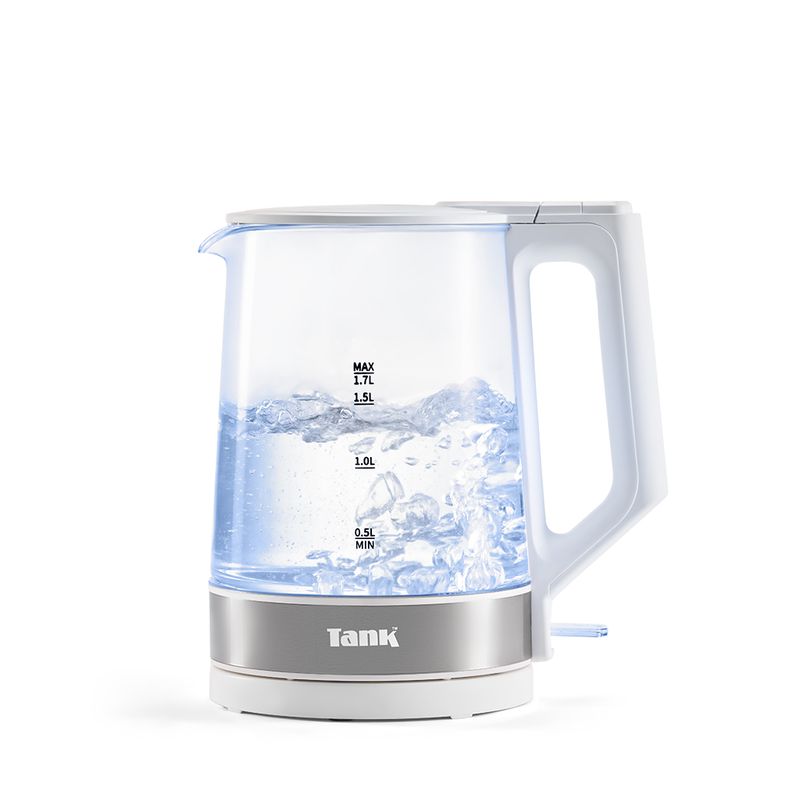 غلاية كهربائية تانك زجاجيه ، 1.7 لتر، 1850 وات، أبيض – KG-2318، ضمان عامين