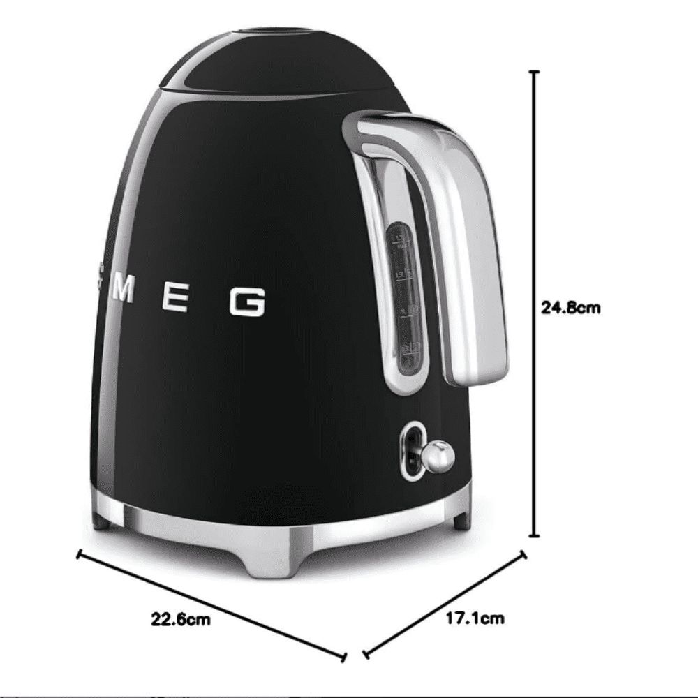 كاتيل كهربائي سميج أسود – 1.7 لتر – 2400 وات – SMEG – KLF03BLEU