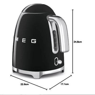 كاتيل كهربائي سميج أسود – 1.7 لتر – 2400 وات – SMEG – KLF03BLEU