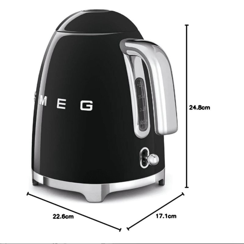 كاتيل كهربائي سميج أسود – 1.7 لتر – 2400 وات – SMEG – KLF03BLEU