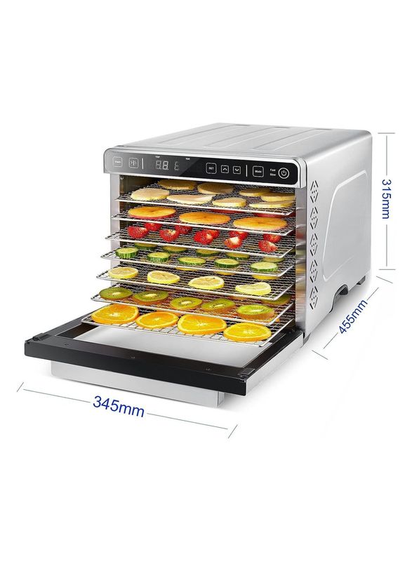 Dxmocos 7 Layer Food Dehydrator Machine, Digital Adjustable Timer and Temperature Control, Dryer for Herb, Meat, Beef, Fruit and Vegetables, Over Heat Protection, Stainless Steel Trays