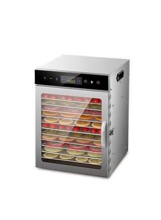 Food Dehydrator, 12 Stainless Steel Trays Dehydrators for Food and Jerky, Herbs, Fruit, Dehydrator Machine with Digital Timer and Temperature Control, Overheat Protection, Recipe Book Included 3.8 (7)