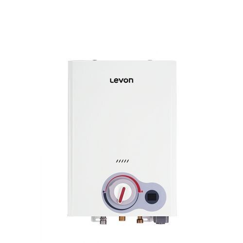 سخان غاز ليفون ٦ لتر بالشاحن بدون مدخنه مبادل حرارى f-oxg