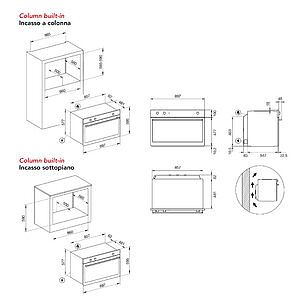 Gleam gaz oven  built-in gas grill 90 cm GFR9W1IX 