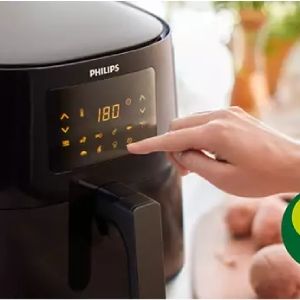 مقلاة هوائية اسنشيال XL بشاشة ديجيتال من فيليبس، بسعة 1.2 كجم/6.2 لتر، أسود - HD9270/90، 2000.0 واط