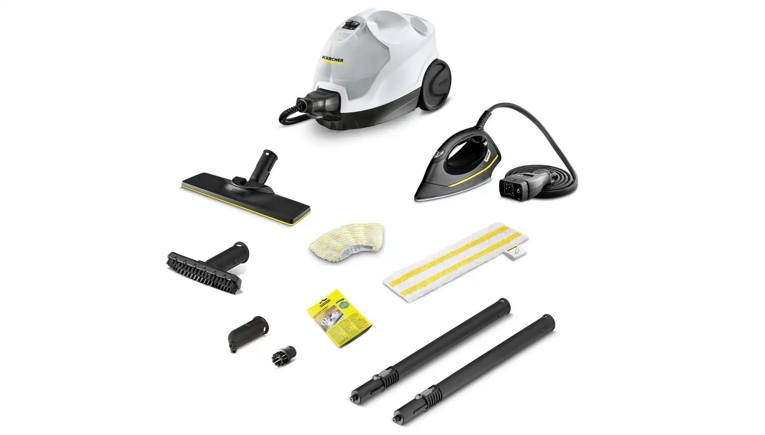 مكنسة تنظيف ومكواة بالبخار ايزي فيكس من كارشر ابيض SC4+Iron-Kit