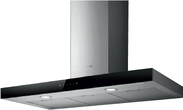 شفاط تربو اير حرف T استنلس في أسود بفلاتر المونيوم قوة شفط ١٠٠٠ متر مكعب