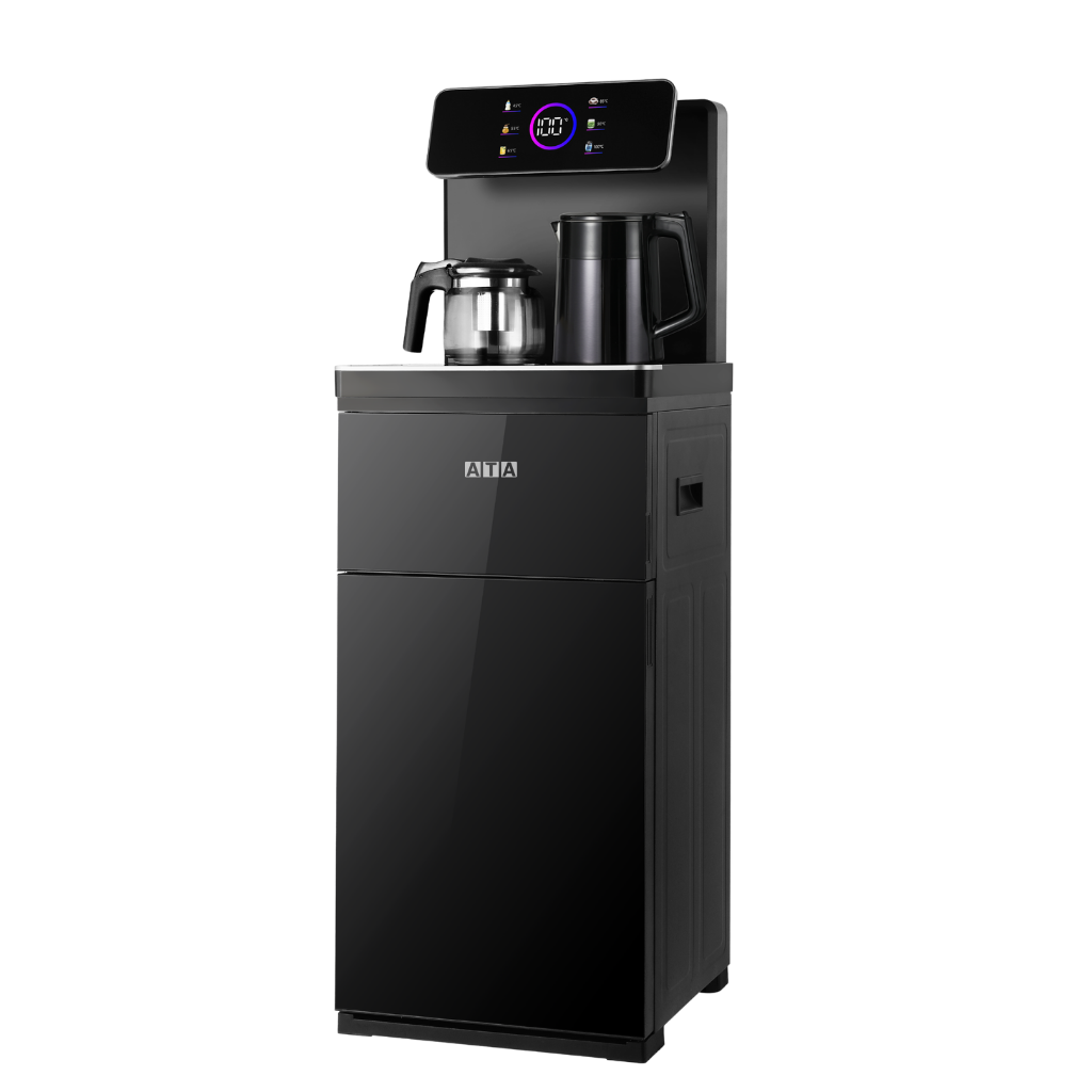 ايه تى ايه ، غلاية شاي، تاتش، ريموت كنترول، تحميل سفلي، اسود - TB001 عطا بضمان عامين ATA