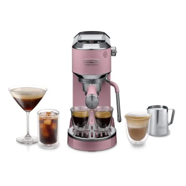 ماكينة قهوة اسبريسو ديلونجى دو  ديو EC890 مع مضخة واسبرسو ومشروب بارد، ماكينة قهوة يدوية مع ذراع بخار لاتيه ارت من ديلونجي، عرض 15 سم، 2 اسبريسو، شاشة لمس، 