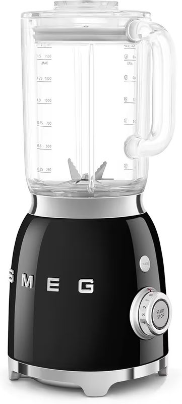 خلاط رترو BLF03BLUK بنمط الخمسينيات مع شفرات من الستانلس ستيل بـ4 إعدادات للسرعة و3 برامج مضبوطة مسبقًا بقدرة 800 وات وسعة 1.5 لتر سميج أسود 800.0 واط