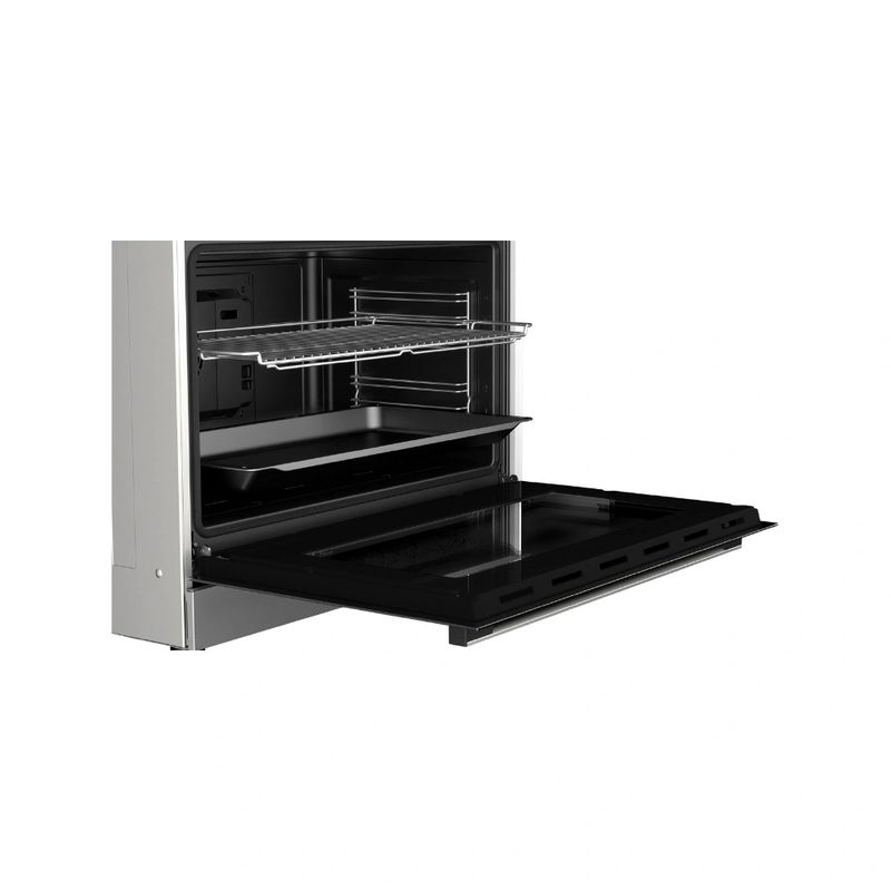 بوتاجاز بوش Serie 6 غاز 90 سم 5 شعلات ستانلس ستيل مع شواية وسيخ دوار HGP3I8W50S