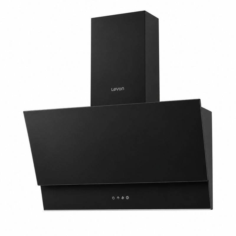 Levon 60 cm Black Inclined Glass Cooker Hood — LV-NBH 2735-6-BK