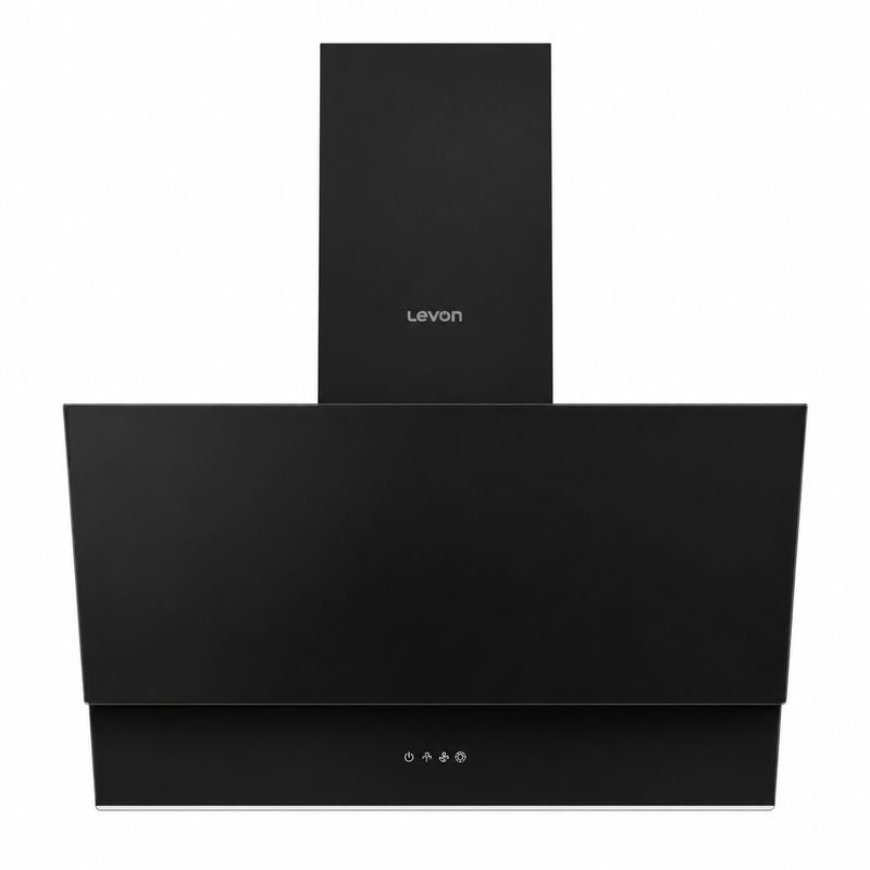 Levon 60 cm Black Inclined Glass Cooker Hood — LV-NBH 2735-6-BK