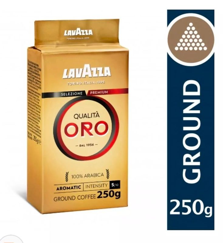 Lavazza Qualità Oro Ground Espresso Coffee – 100% Arabica, 250g
