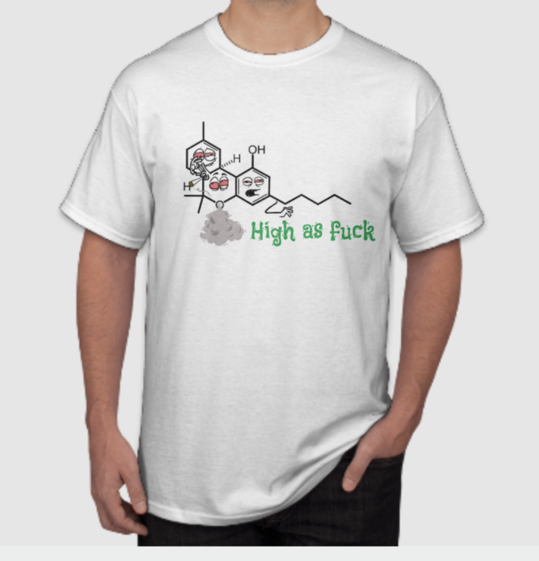 AFTERPARTY. T-shirt &quot;high as f**k&quot;
