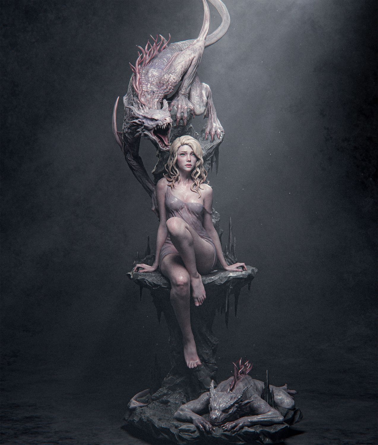 girl and dragon - CA3D