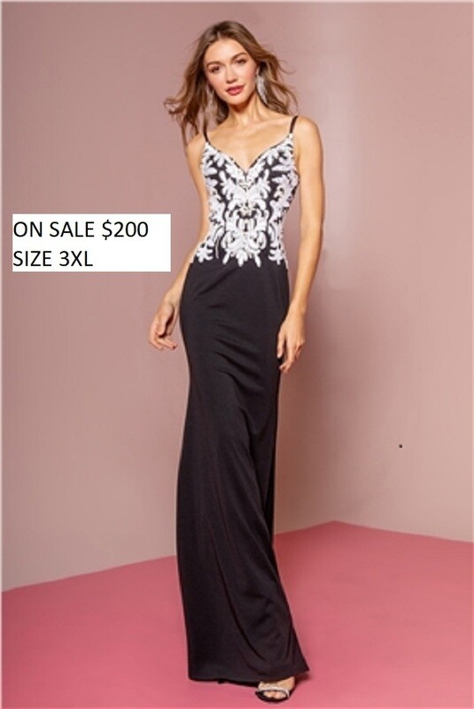 Jersey formal long Gown in color BLACK 3XL Jersey formal long Gown in color BLACK 3XL
