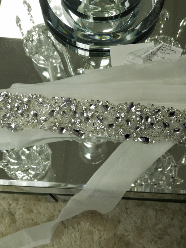 Organza Bridal Belt with clear crystals Organza Bridal Belt with clear crystals