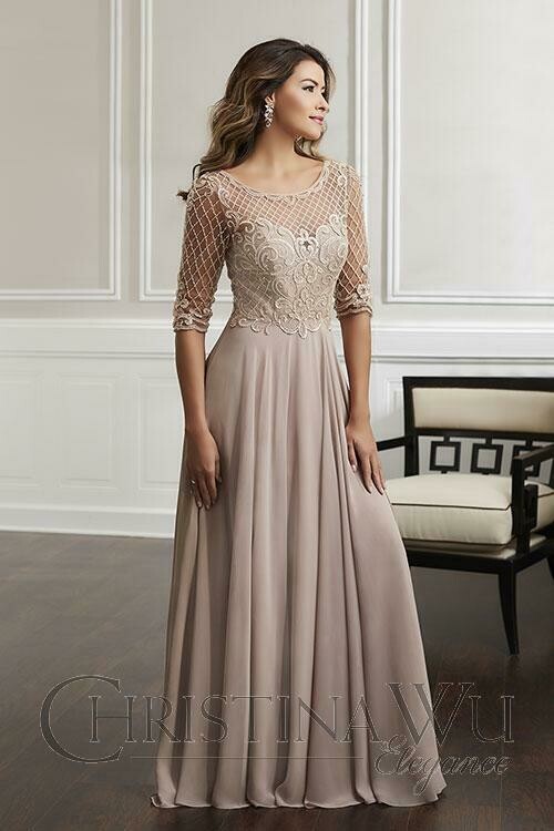 Christina Wu 17913 in color Taupe size 16 Christina Wu 17913 in color Taupe size 16