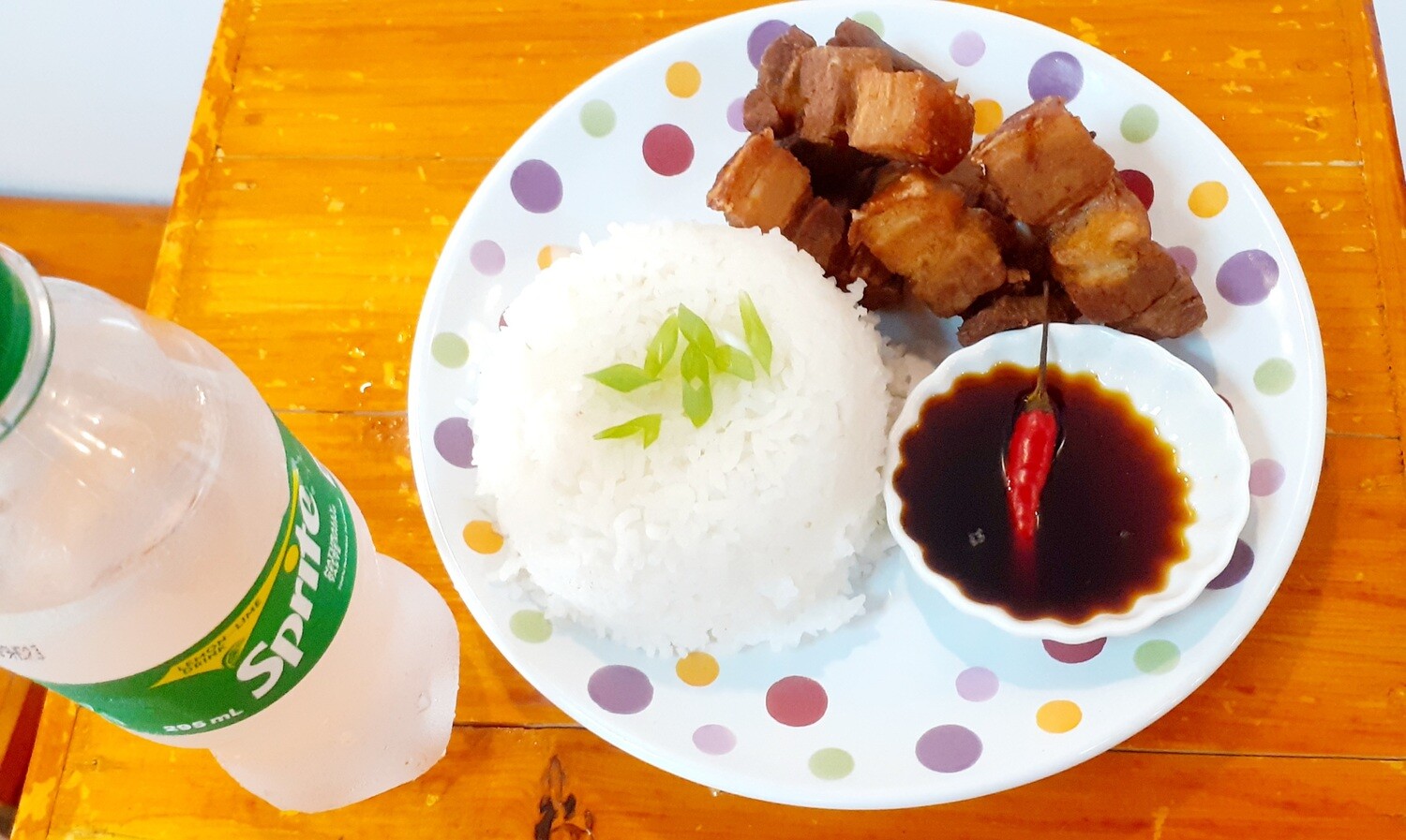Lechon Kawali w/ rice + drink